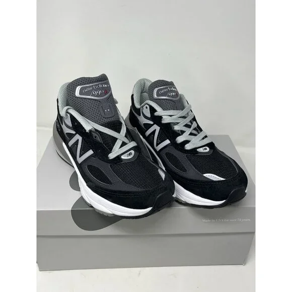 New Balance 990v6 990 Made in USA SZ 6.5 Womens Black White Silver w990BK6 Shoes - Picture 3 of 13